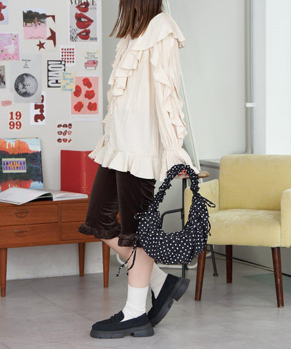 【neutral】2尺碼可選/下襬荷葉邊喇叭褲