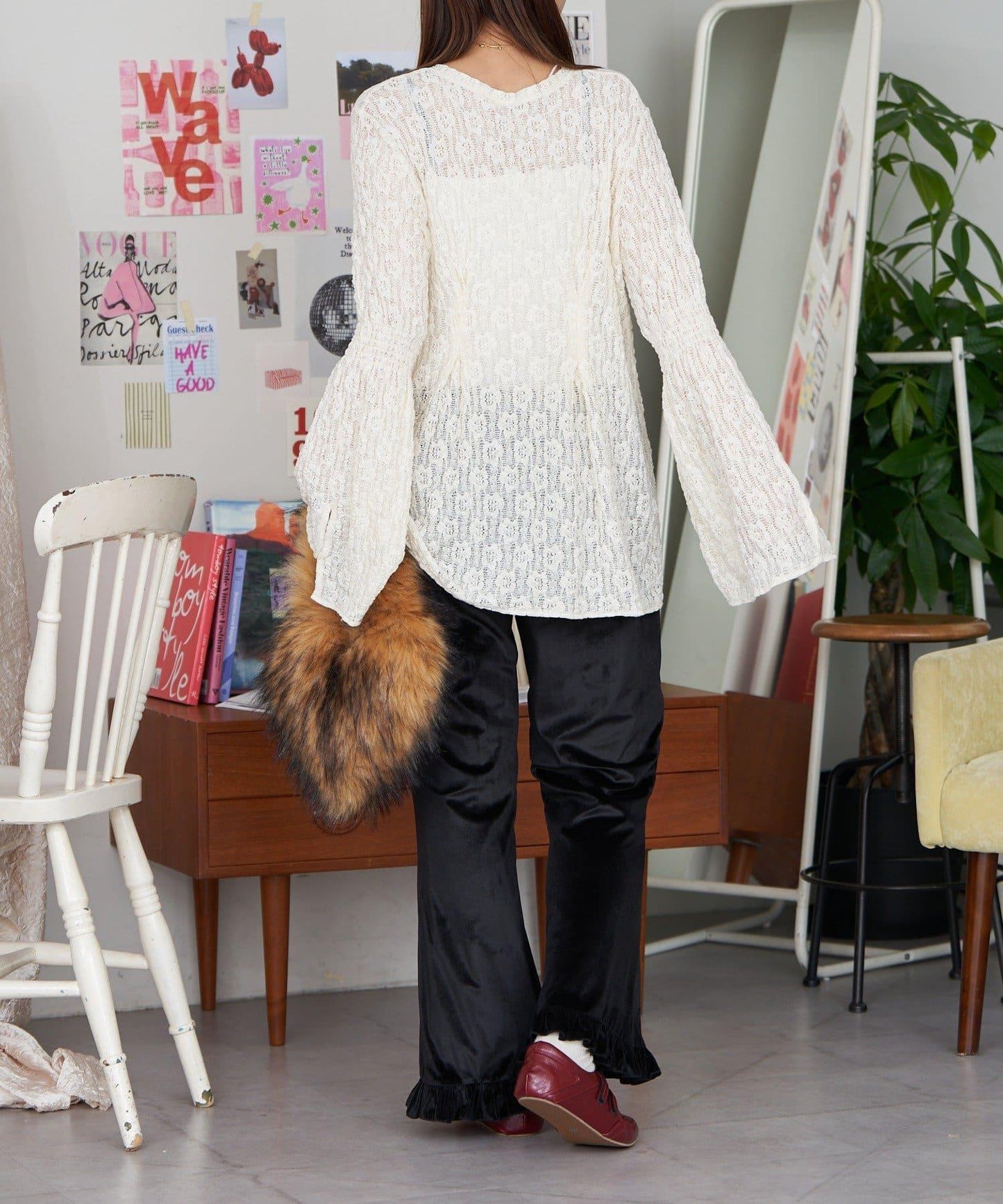 【neutral】2尺碼可選/下襬荷葉邊喇叭褲