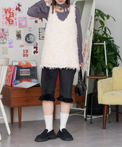 【neutral】2尺碼可選/下襬荷葉邊喇叭褲