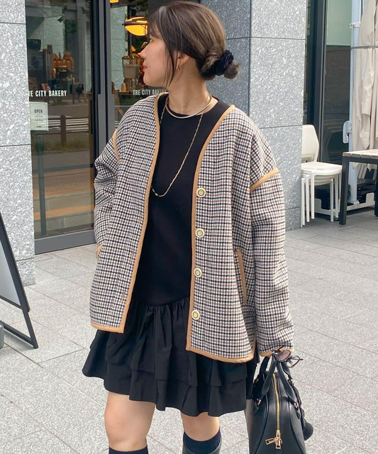 【インフルエンサー SAKURA企畫】格紋中長款外套
