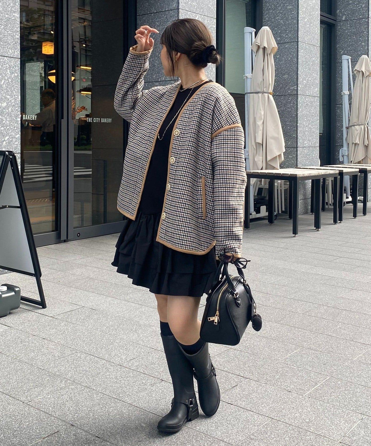 【インフルエンサー SAKURA企畫】格紋中長款外套