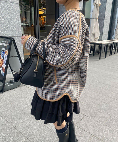 【インフルエンサー SAKURA企畫】格紋中長款外套