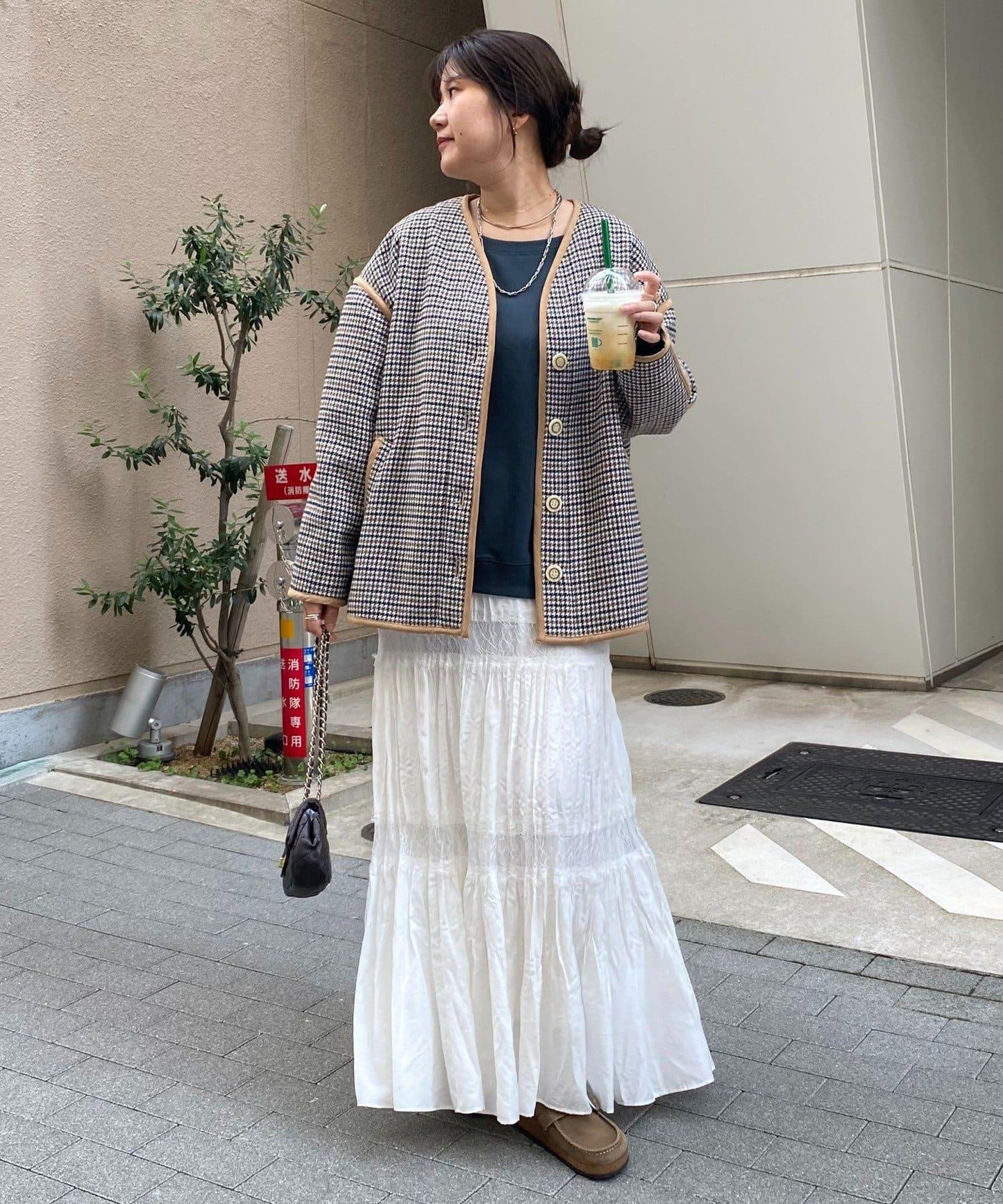 【インフルエンサー SAKURA企畫】格紋中長款外套