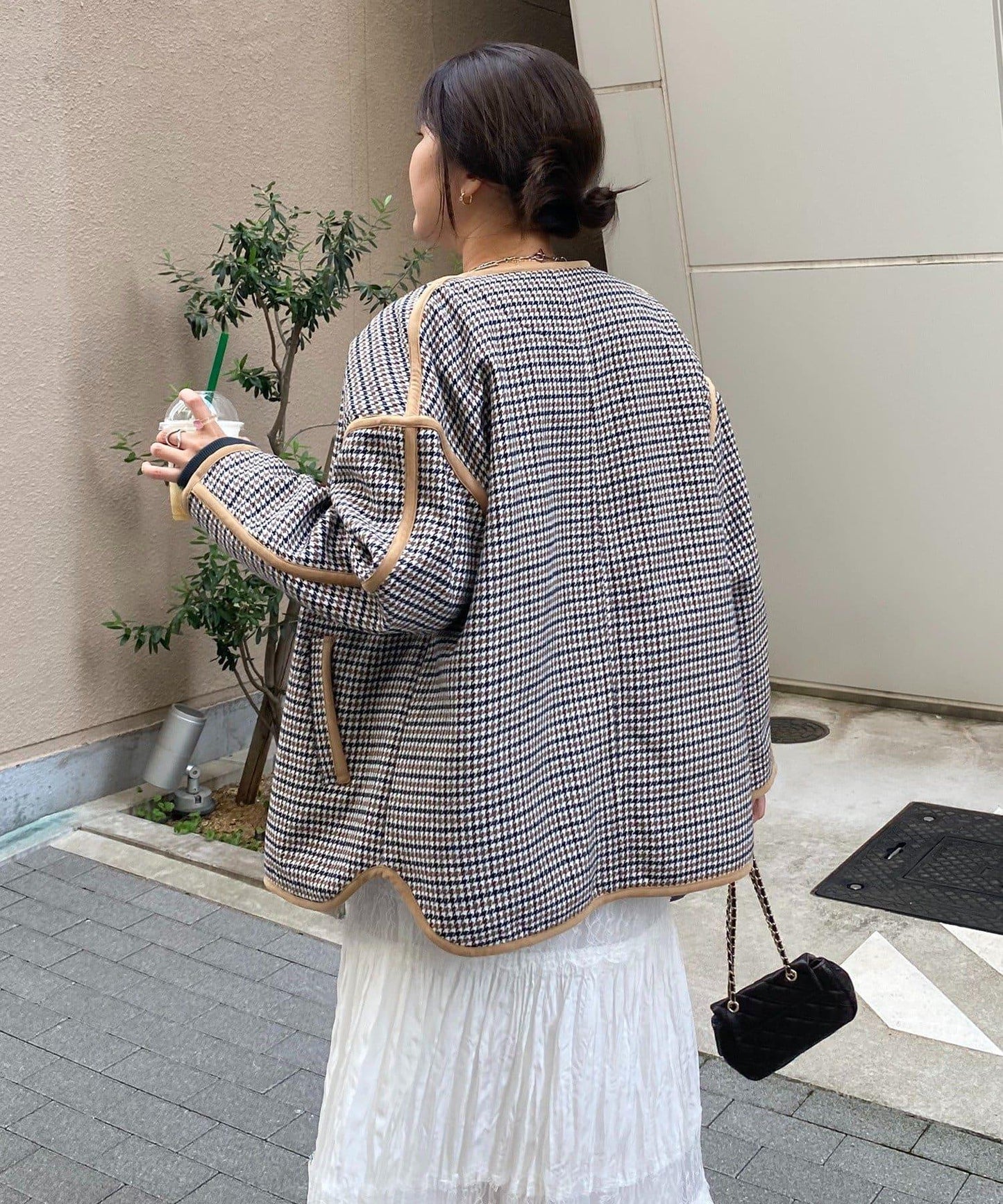 【インフルエンサー SAKURA企畫】格紋中長款外套