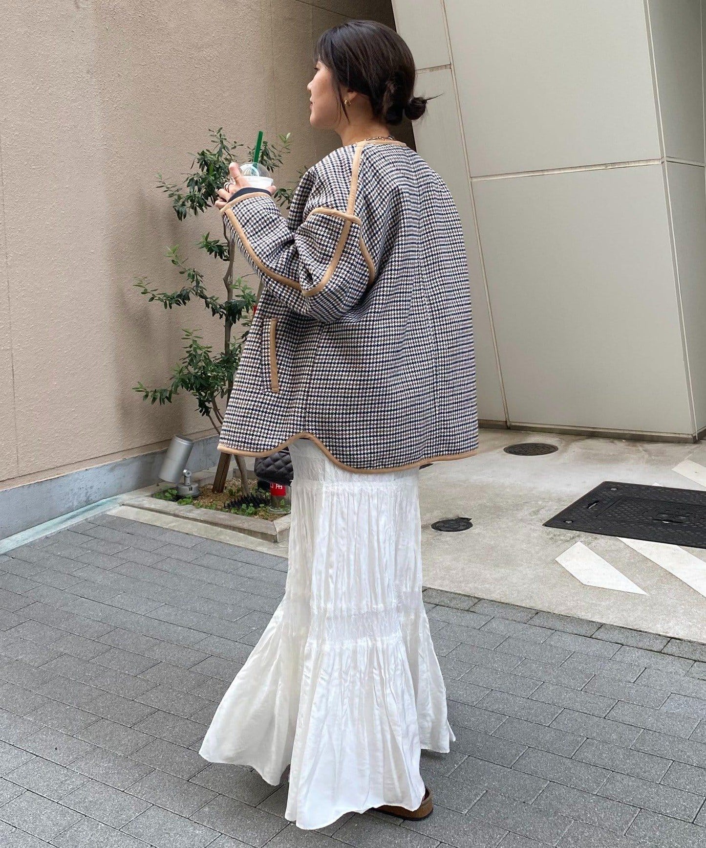 【インフルエンサー SAKURA企畫】格紋中長款外套