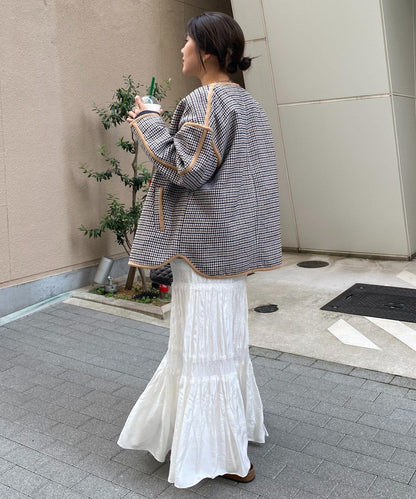 【インフルエンサー SAKURA企畫】格紋中長款外套