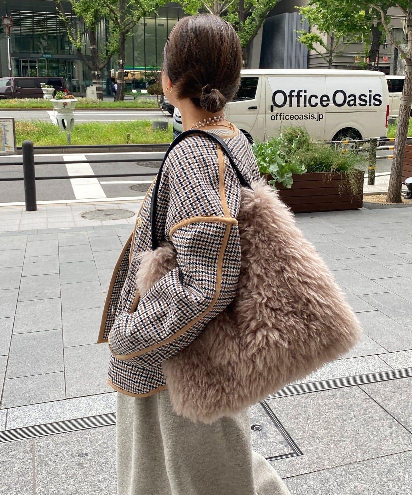 【インフルエンサー SAKURA企畫】格紋中長款外套