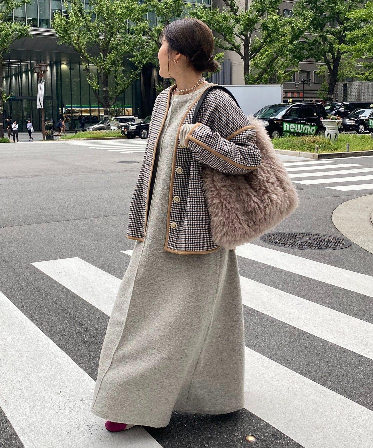 【インフルエンサー SAKURA企畫】格紋中長款外套
