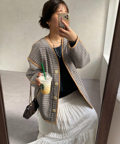 【インフルエンサー SAKURA企畫】格紋中長款外套