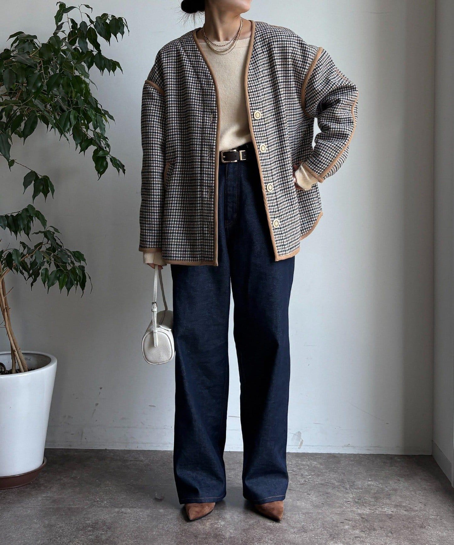 【インフルエンサー SAKURA企畫】格紋中長款外套