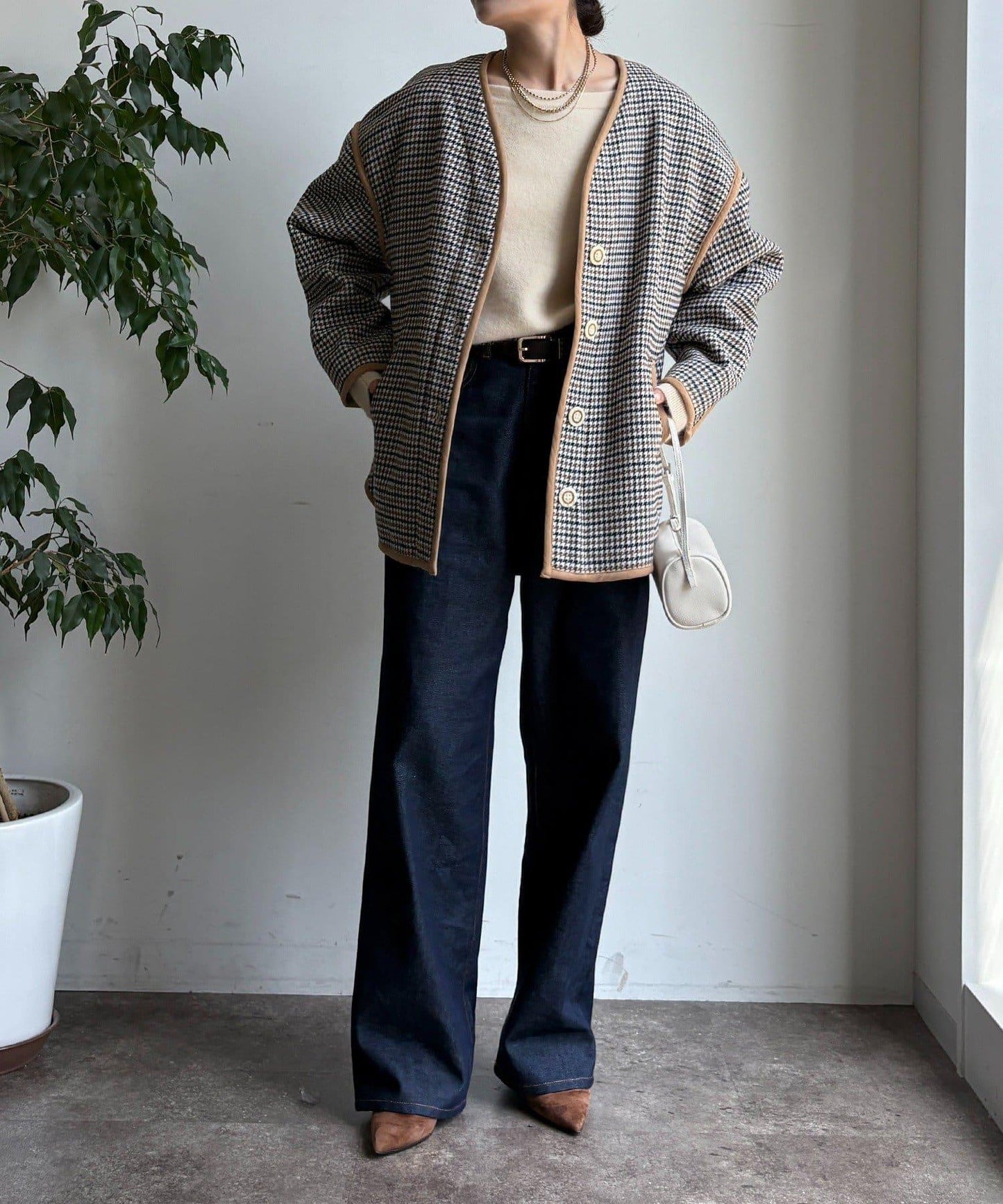 【インフルエンサー SAKURA企畫】格紋中長款外套