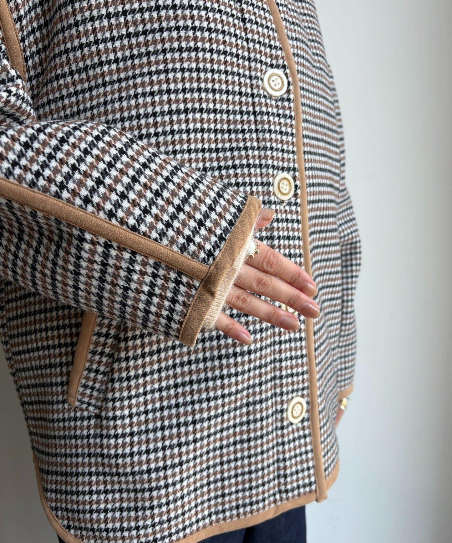 【インフルエンサー SAKURA企畫】格紋中長款外套