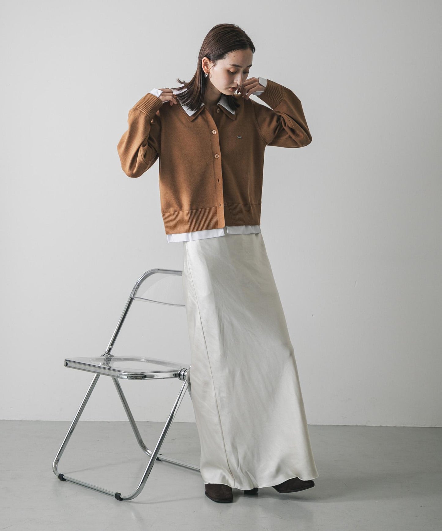 襯衫拼接針織開衫