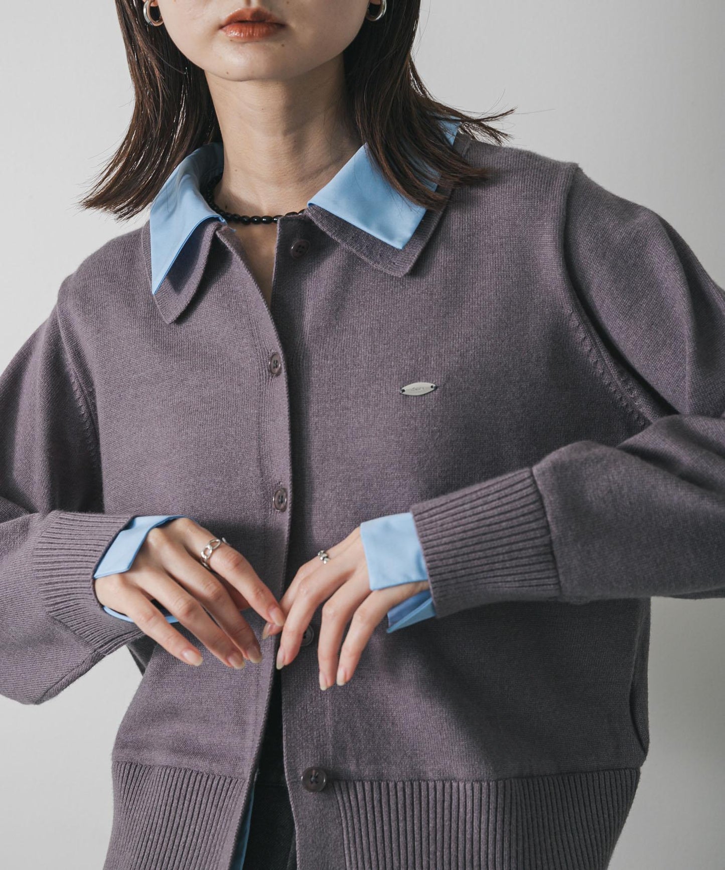 襯衫拼接針織開衫