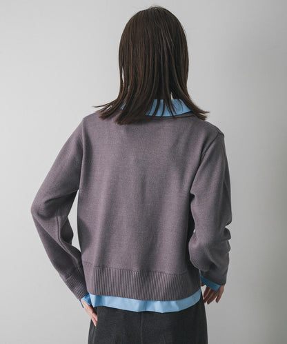 襯衫拼接針織開衫