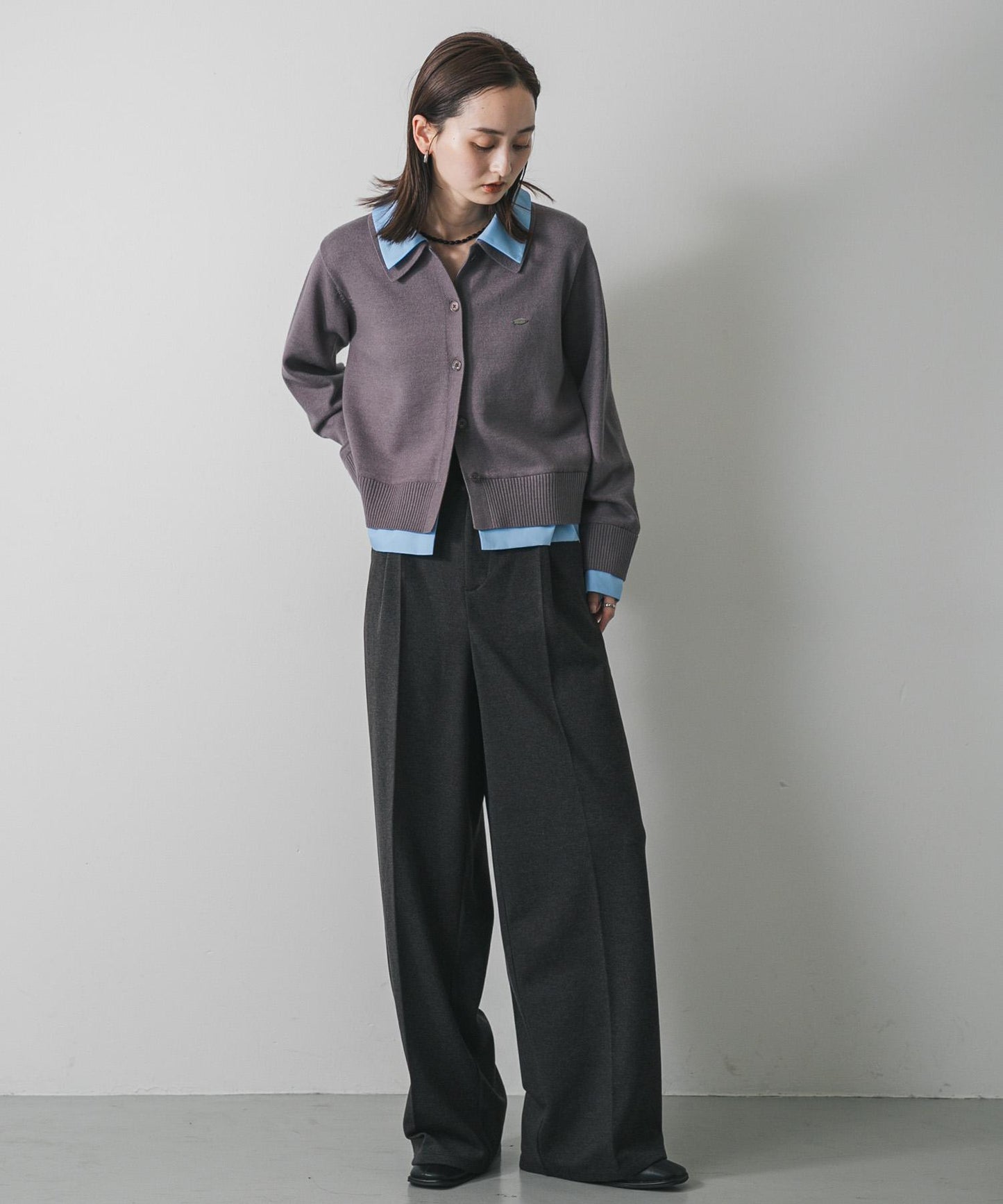 襯衫拼接針織開衫