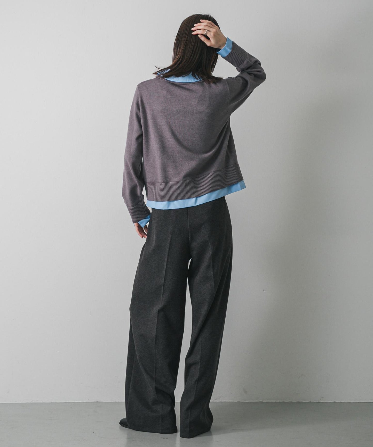 襯衫拼接針織開衫