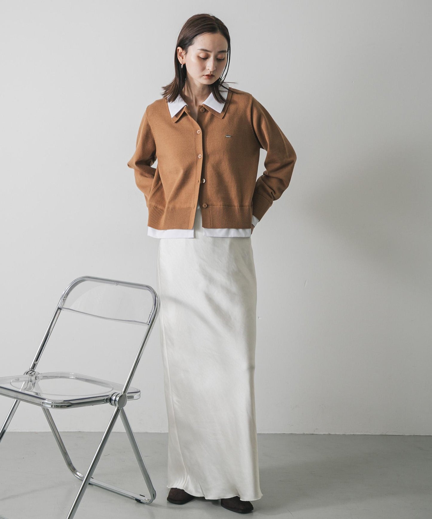 襯衫拼接針織開衫