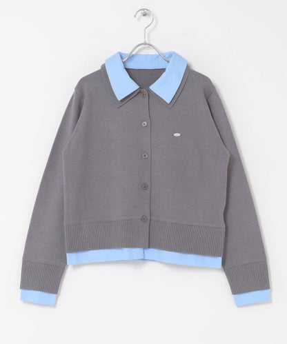 襯衫拼接針織開衫