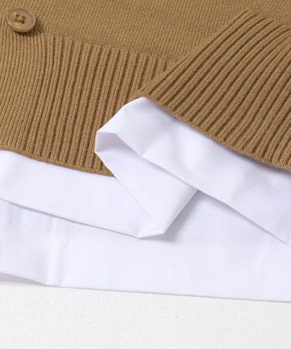 襯衫拼接針織開衫