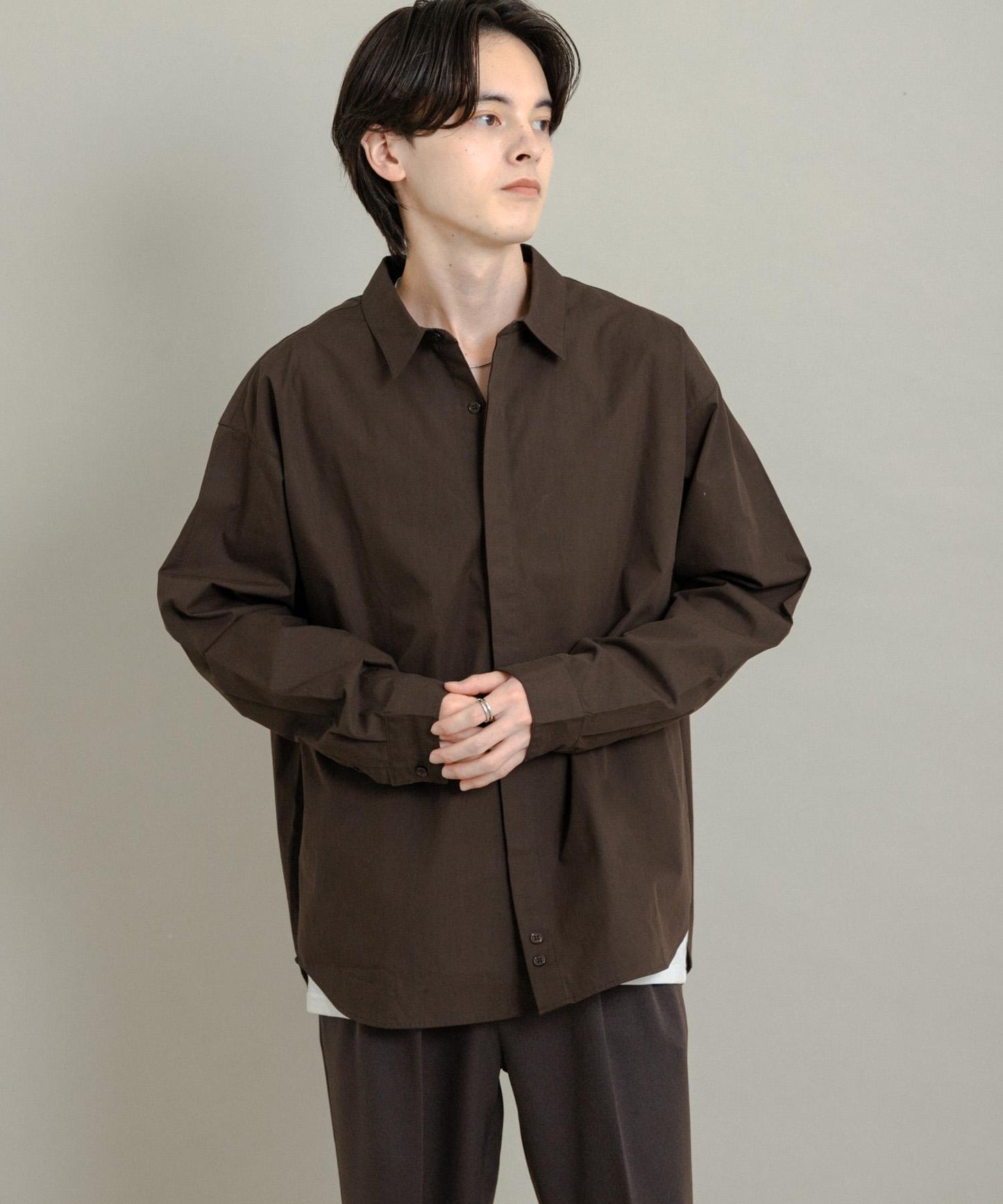 舒適桃色寬鬆襯衫