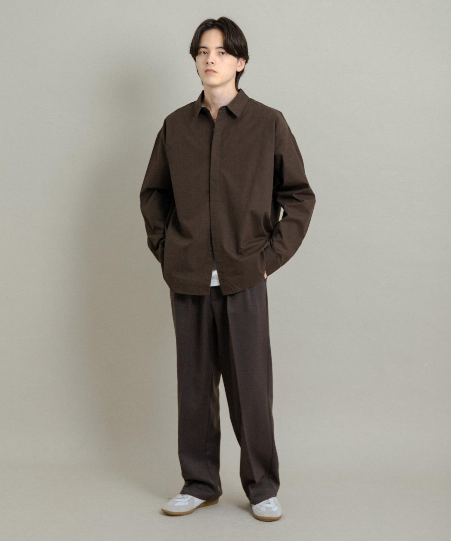 舒適桃色寬鬆襯衫