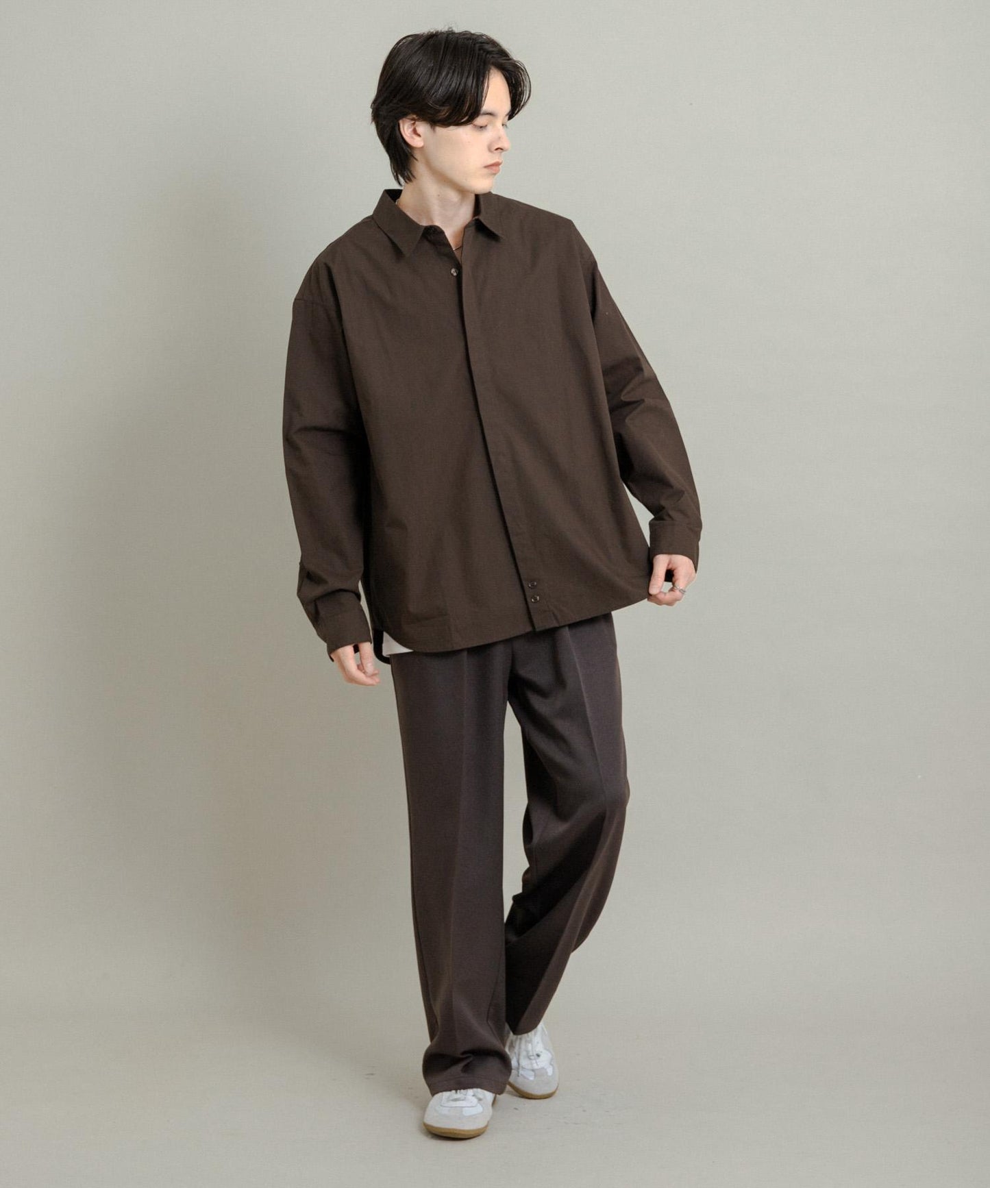 舒適桃色寬鬆襯衫