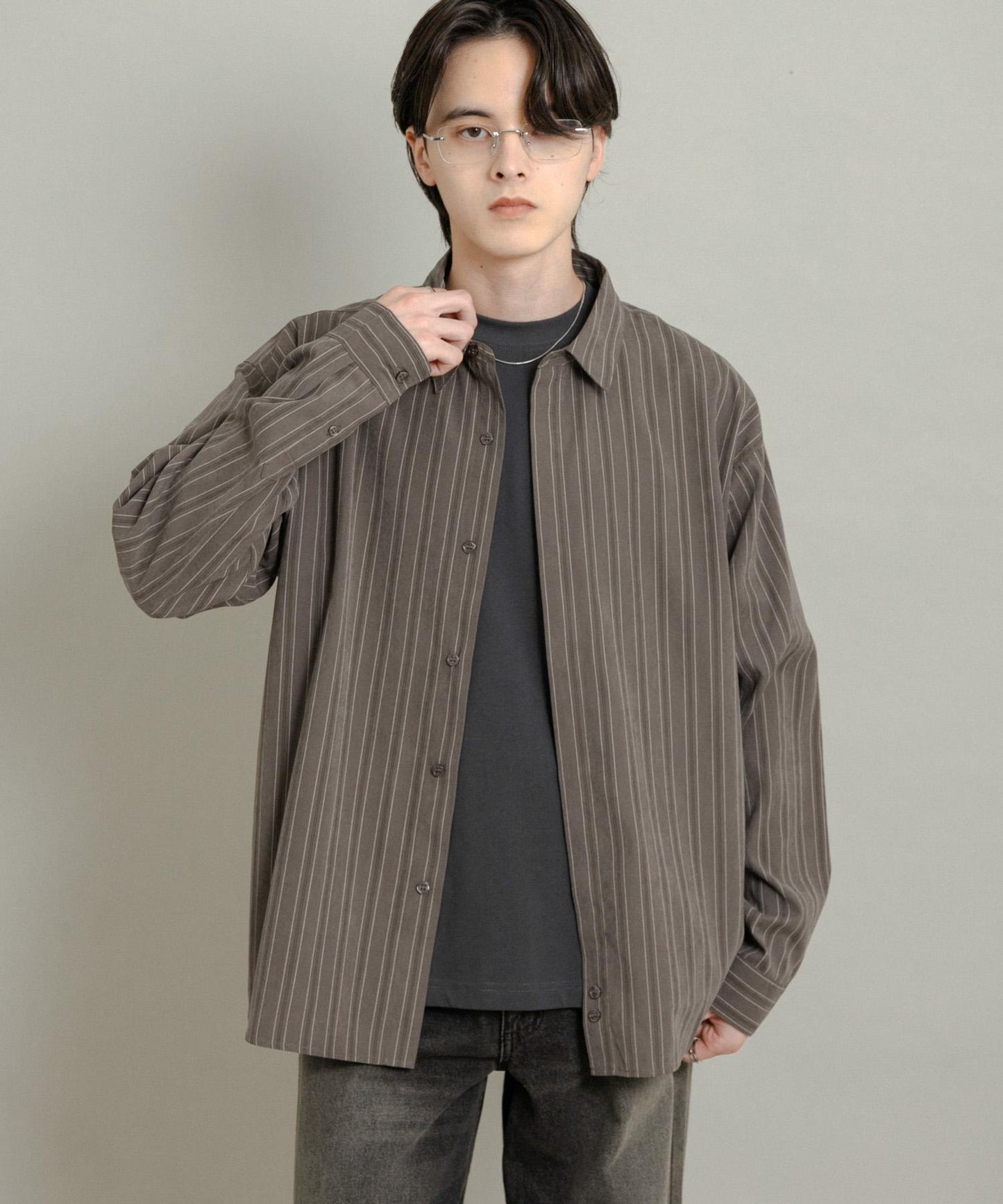 舒適桃色寬鬆襯衫