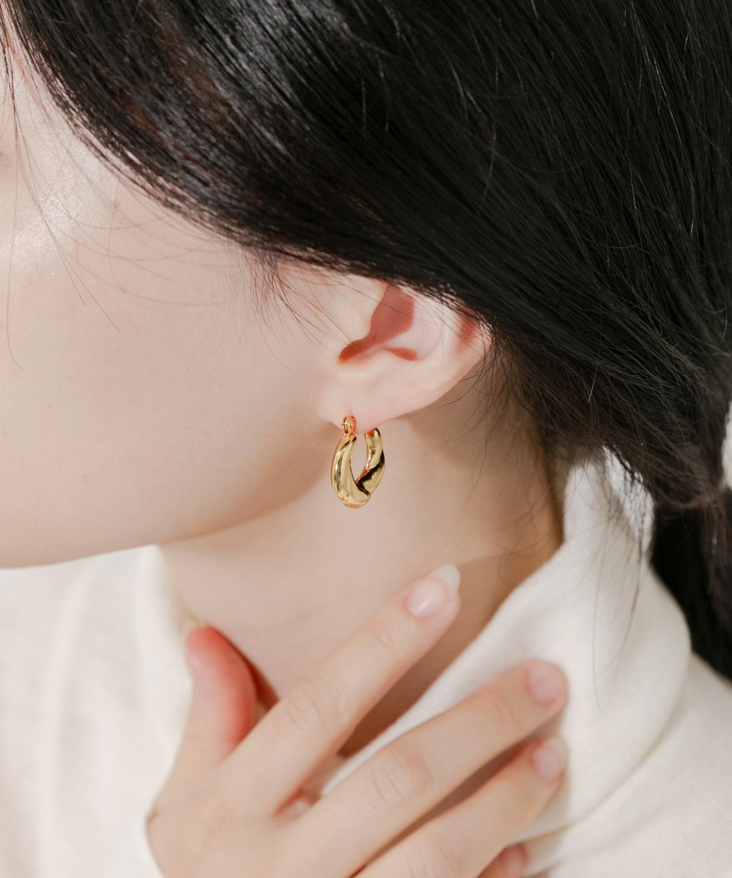 不鏽鋼設計款圈形耳環