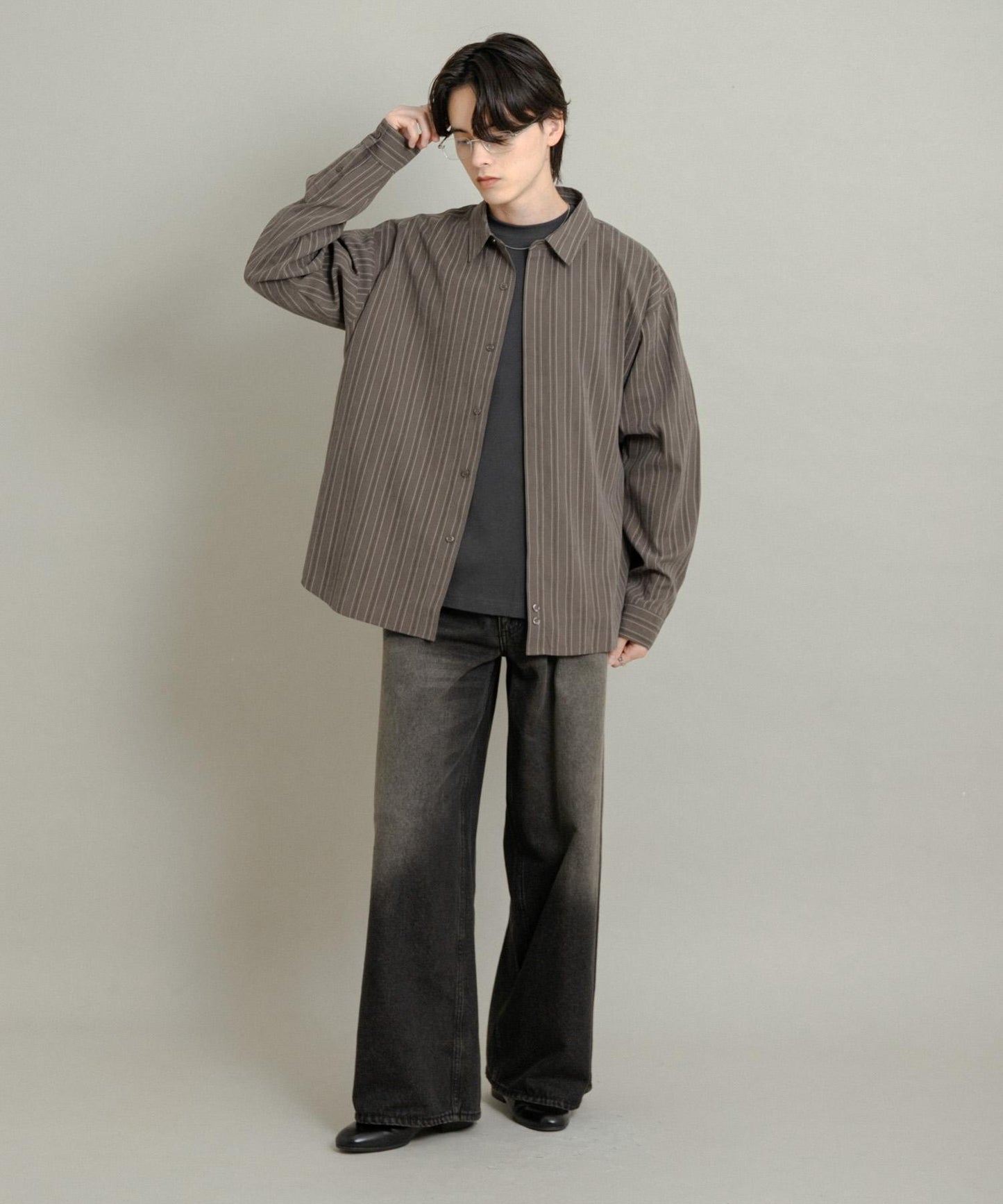 舒適桃色寬鬆襯衫