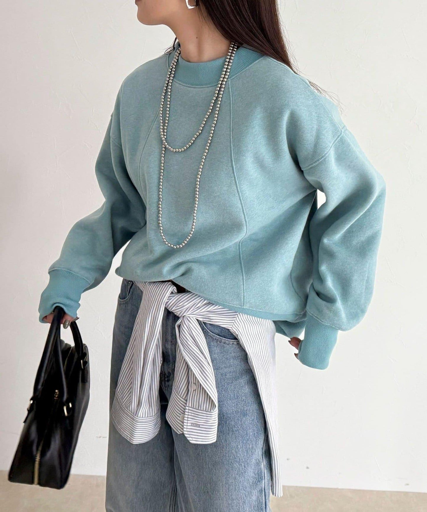 雙面磨毛高領衛衣套頭衫