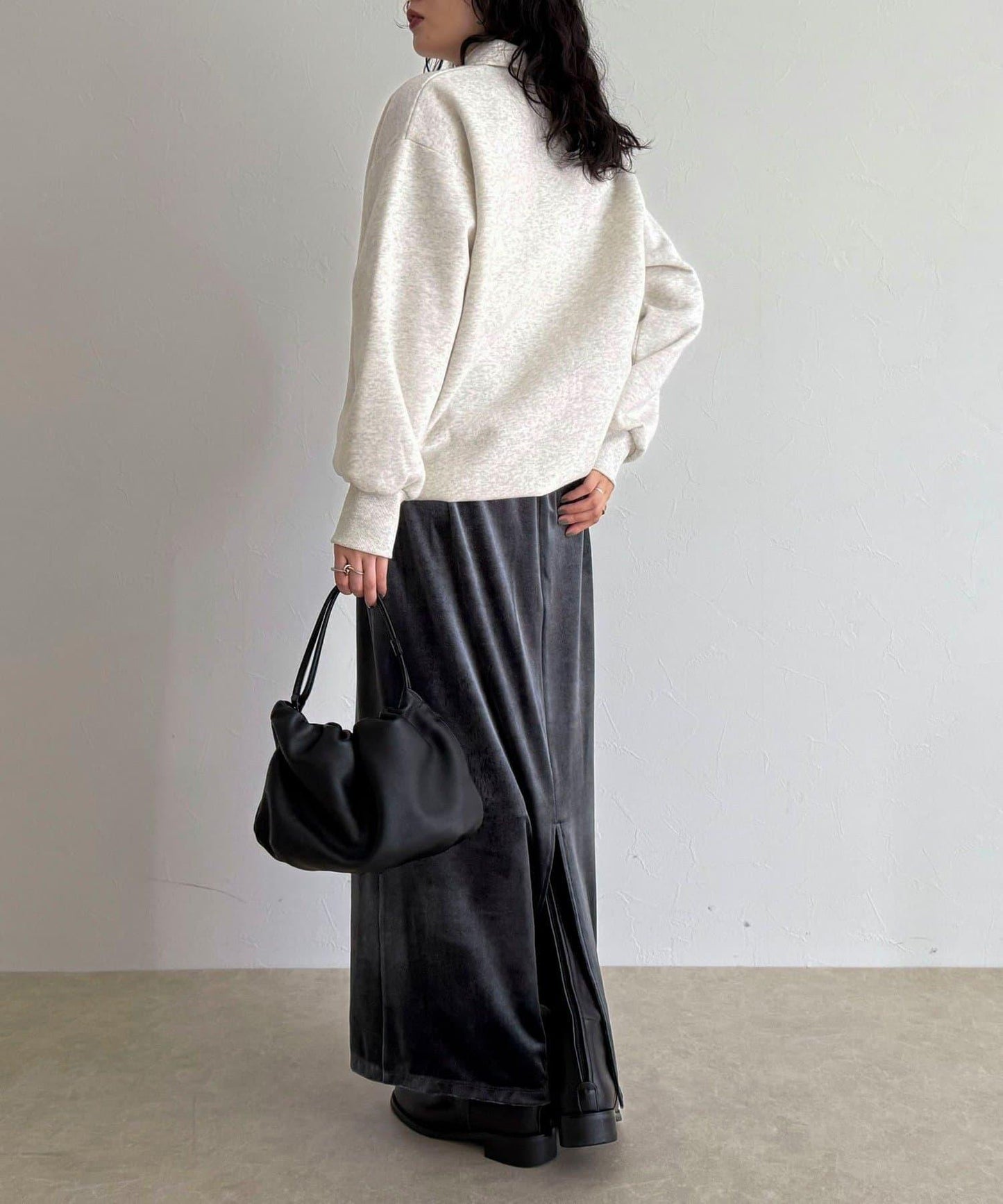 FR刺繡翻領加絨衛衣套頭衫