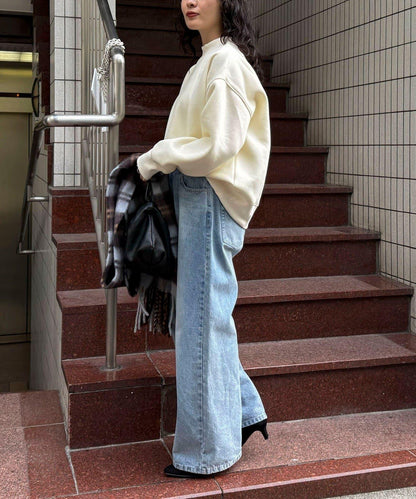 雙面磨毛高領衛衣套頭衫