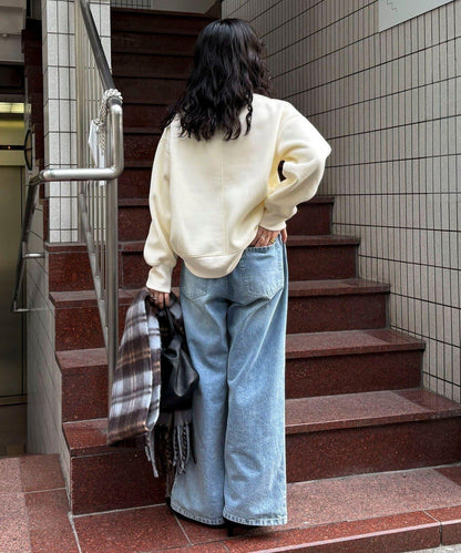 雙面磨毛高領衛衣套頭衫