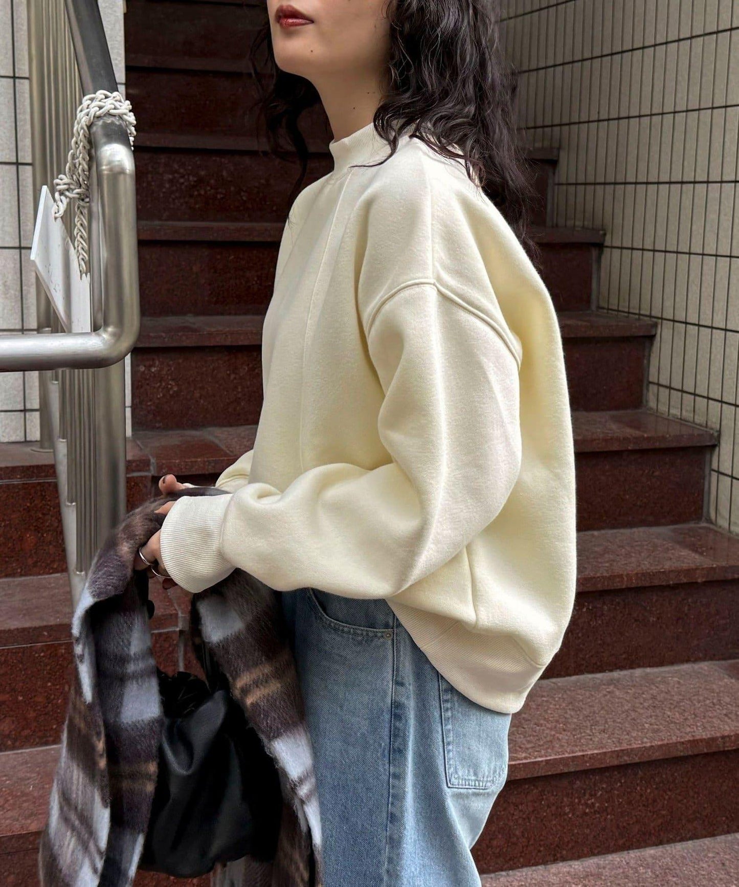 雙面磨毛高領衛衣套頭衫