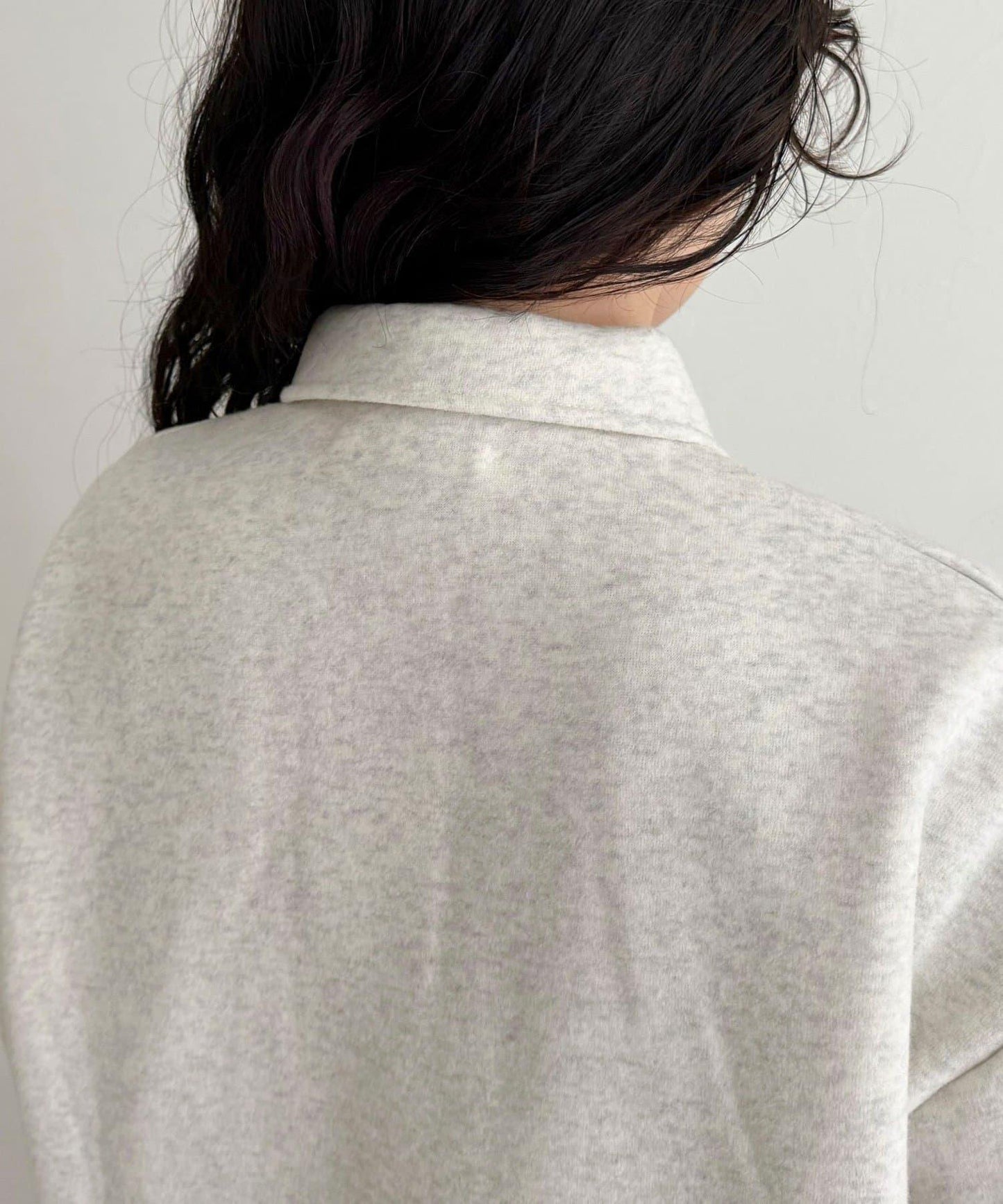 FR刺繡翻領加絨衛衣套頭衫