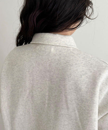 FR刺繡翻領加絨衛衣套頭衫