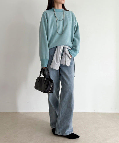 雙面磨毛高領衛衣套頭衫