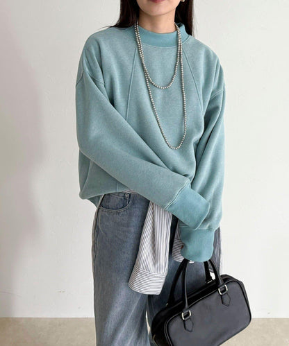 雙面磨毛高領衛衣套頭衫