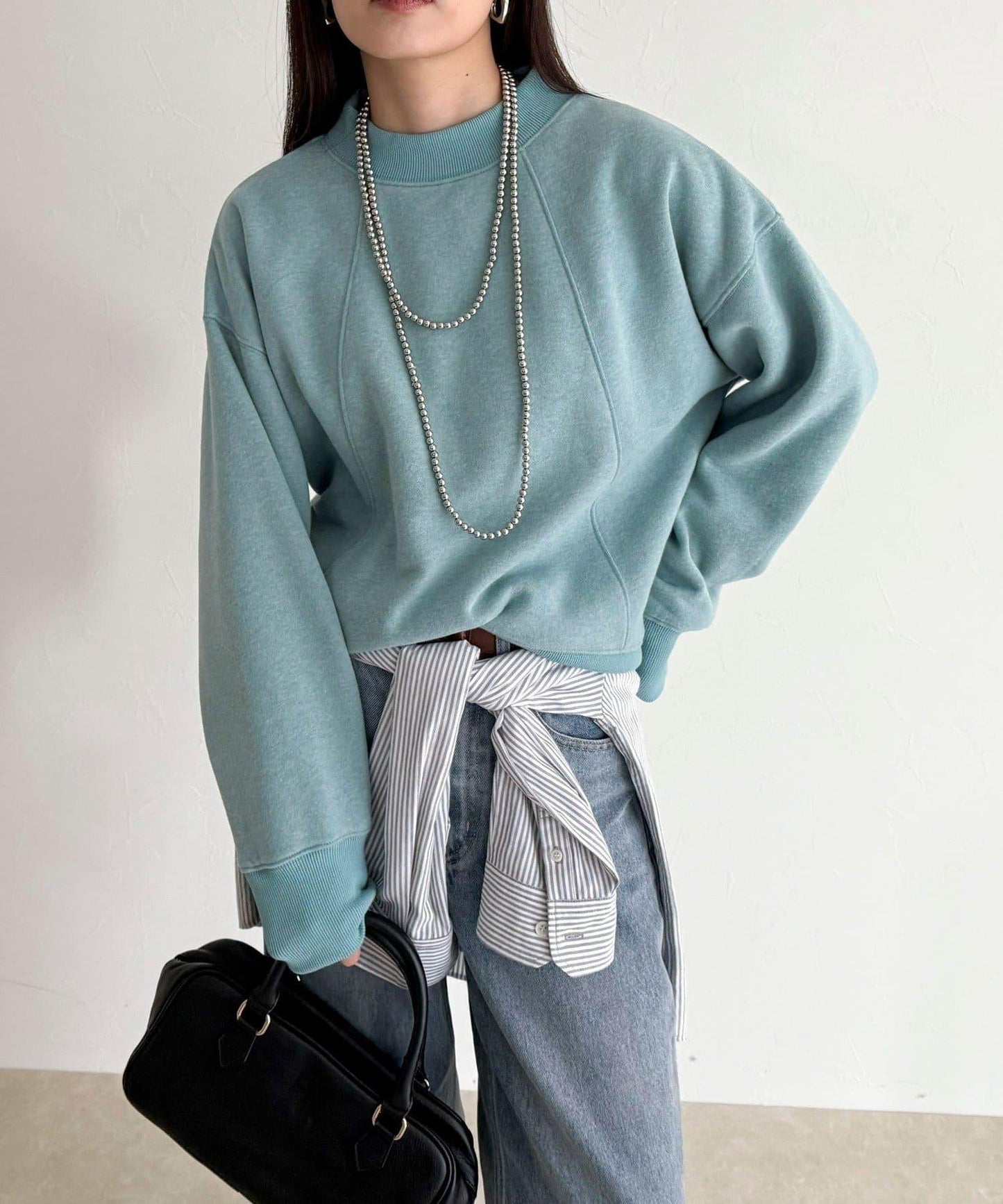 雙面磨毛高領衛衣套頭衫