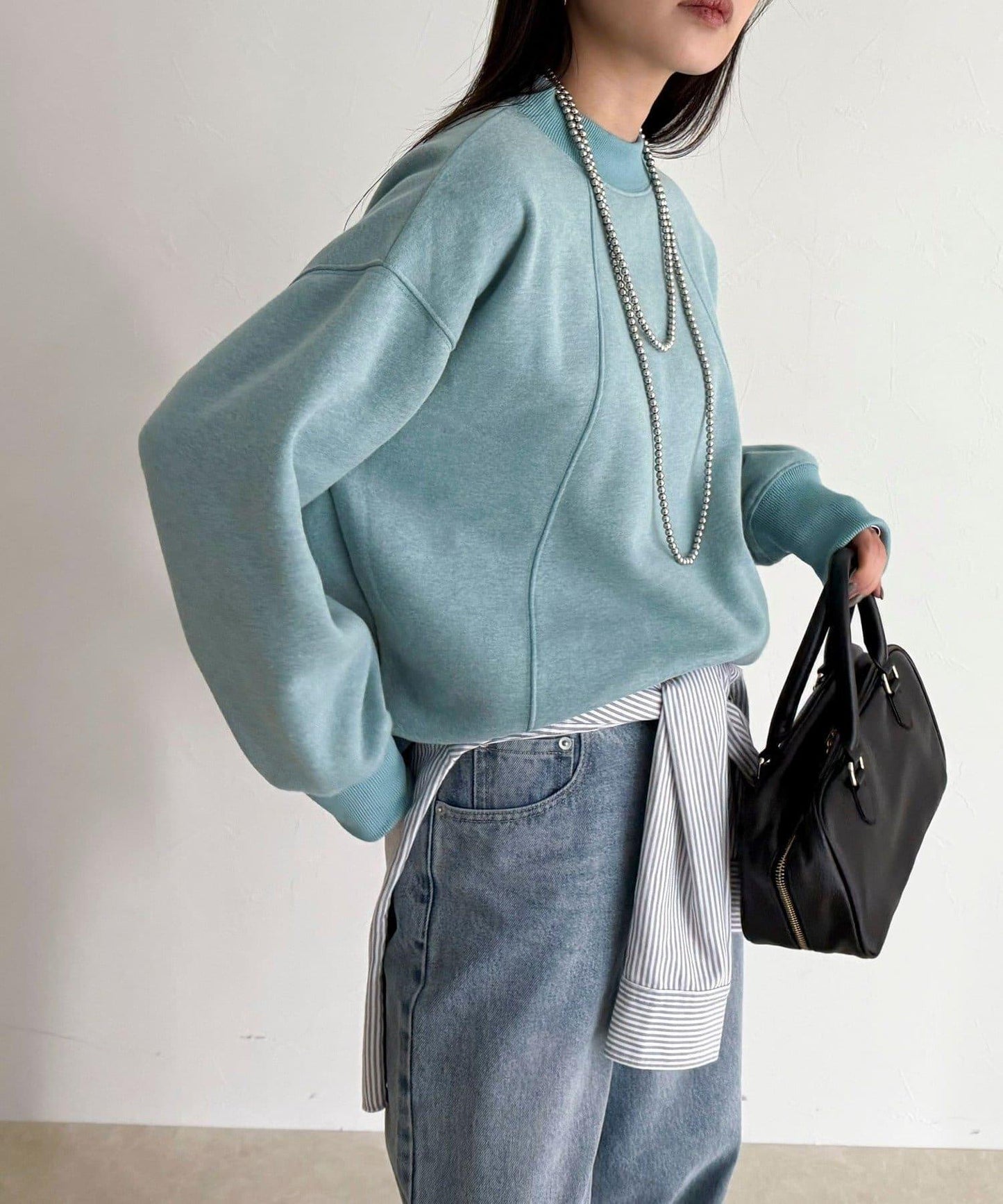 雙面磨毛高領衛衣套頭衫