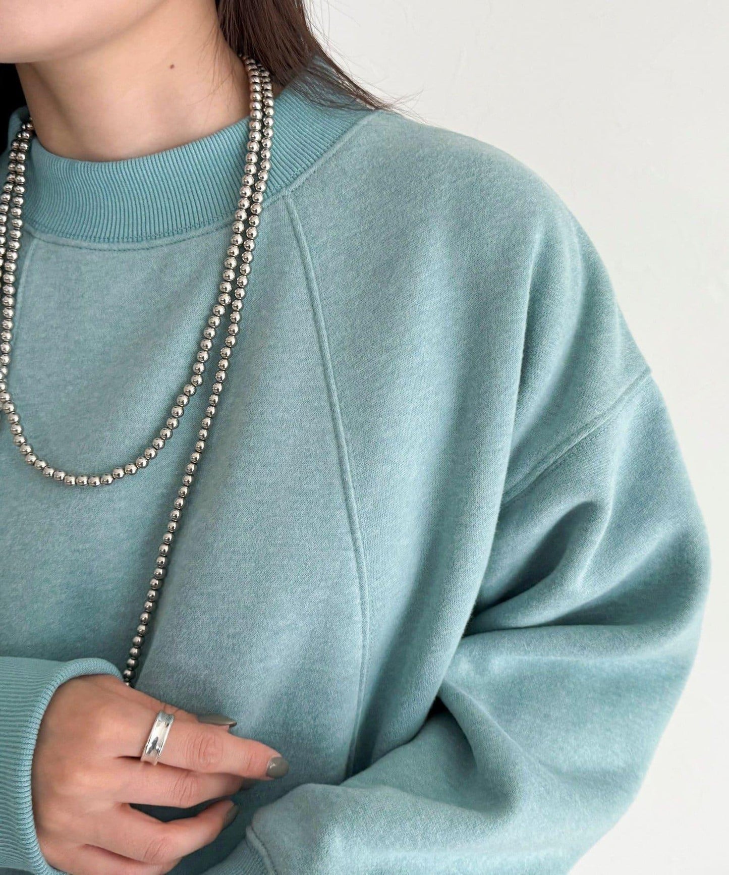 雙面磨毛高領衛衣套頭衫