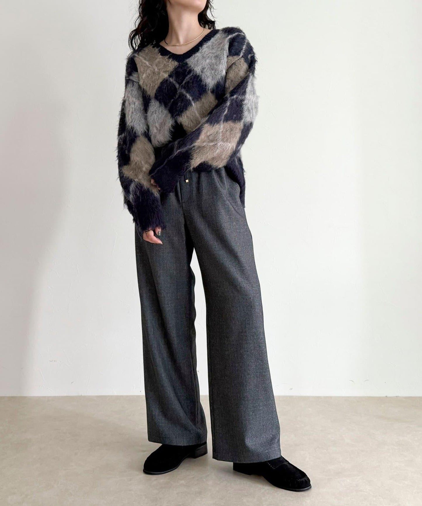 【4尺碼可選】軟鯊魚皮/格紋休閒褲