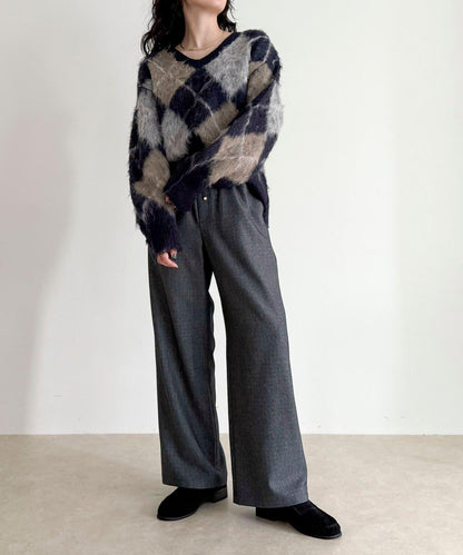 【4尺碼可選】軟鯊魚皮/格紋休閒褲