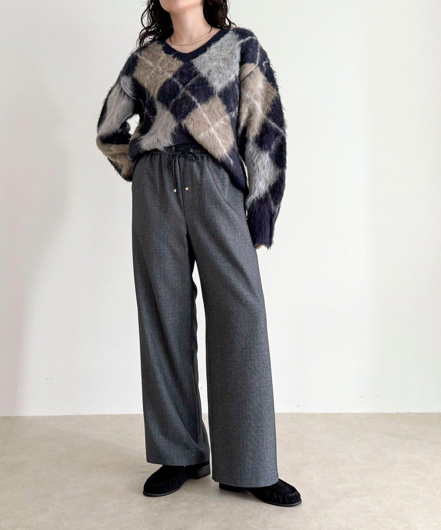 【4尺碼可選】軟鯊魚皮/格紋休閒褲