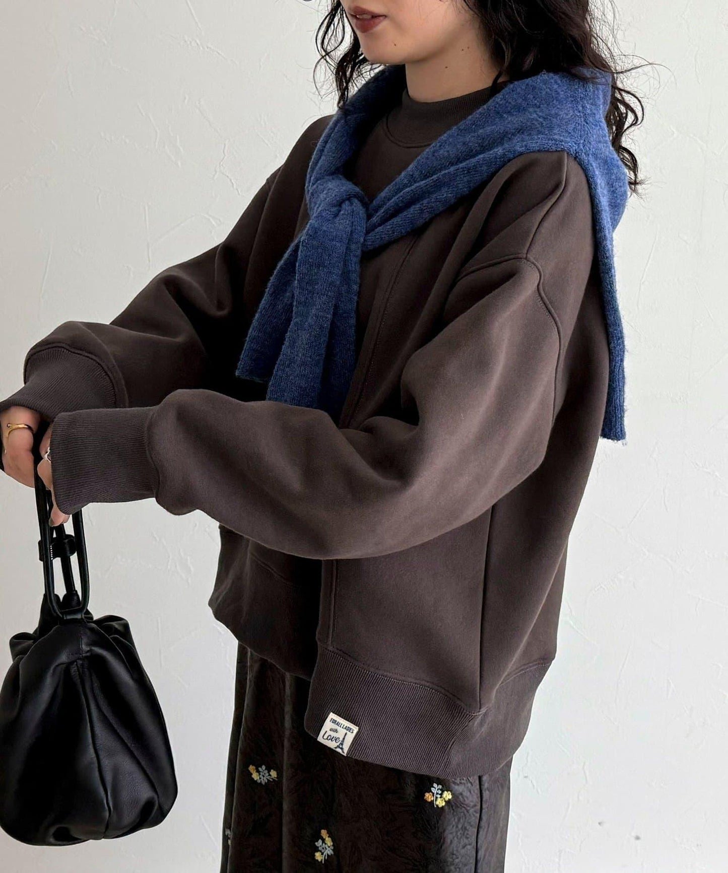 雙面磨毛高領衛衣套頭衫