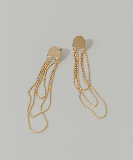 三層鏈條長款耳環