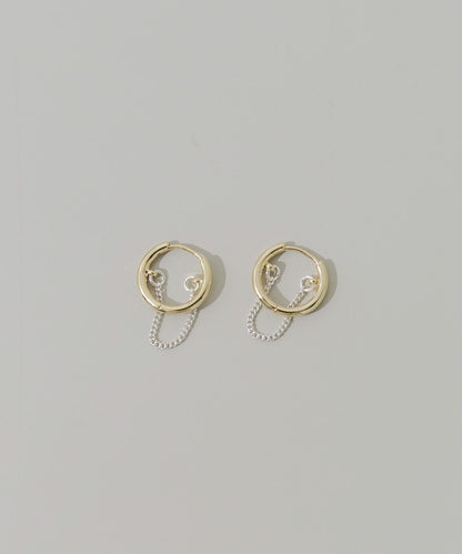 鏈條組合圈形耳環