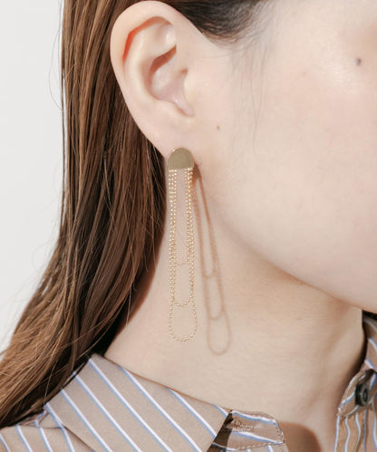 三層鏈條長款耳環