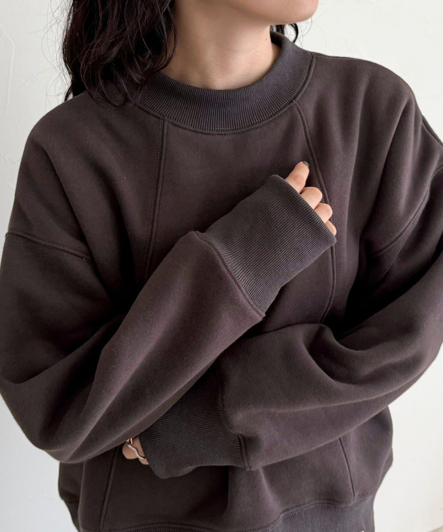 雙面磨毛高領衛衣套頭衫